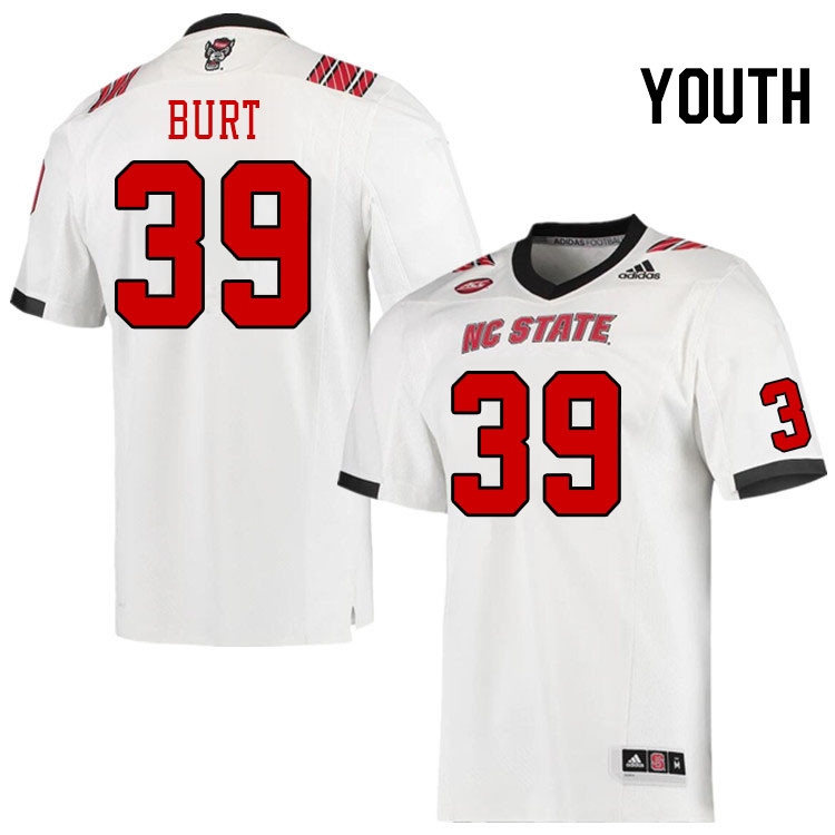 Youth #39 Foster Burt North Carolina State Wolfpacks College Football Jerseys Stitched-White